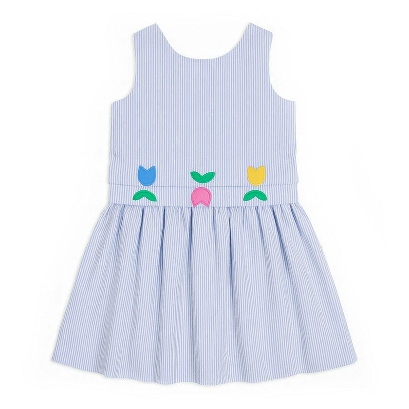 Seersucker Dress With Tulips