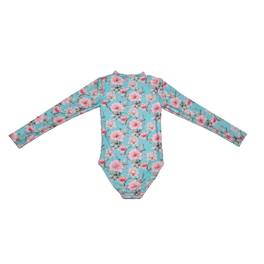Long Sleeve Zip One Piece Swimsuit