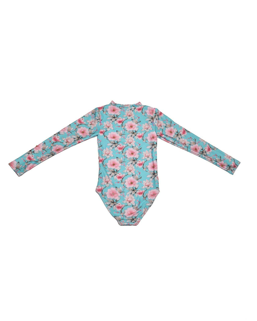 Long Sleeve Zip One Piece Swimsuit