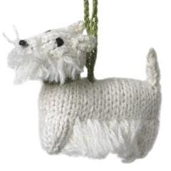 West Highland Terrier (Westie) Dog Hand Knit Christmas Ornament