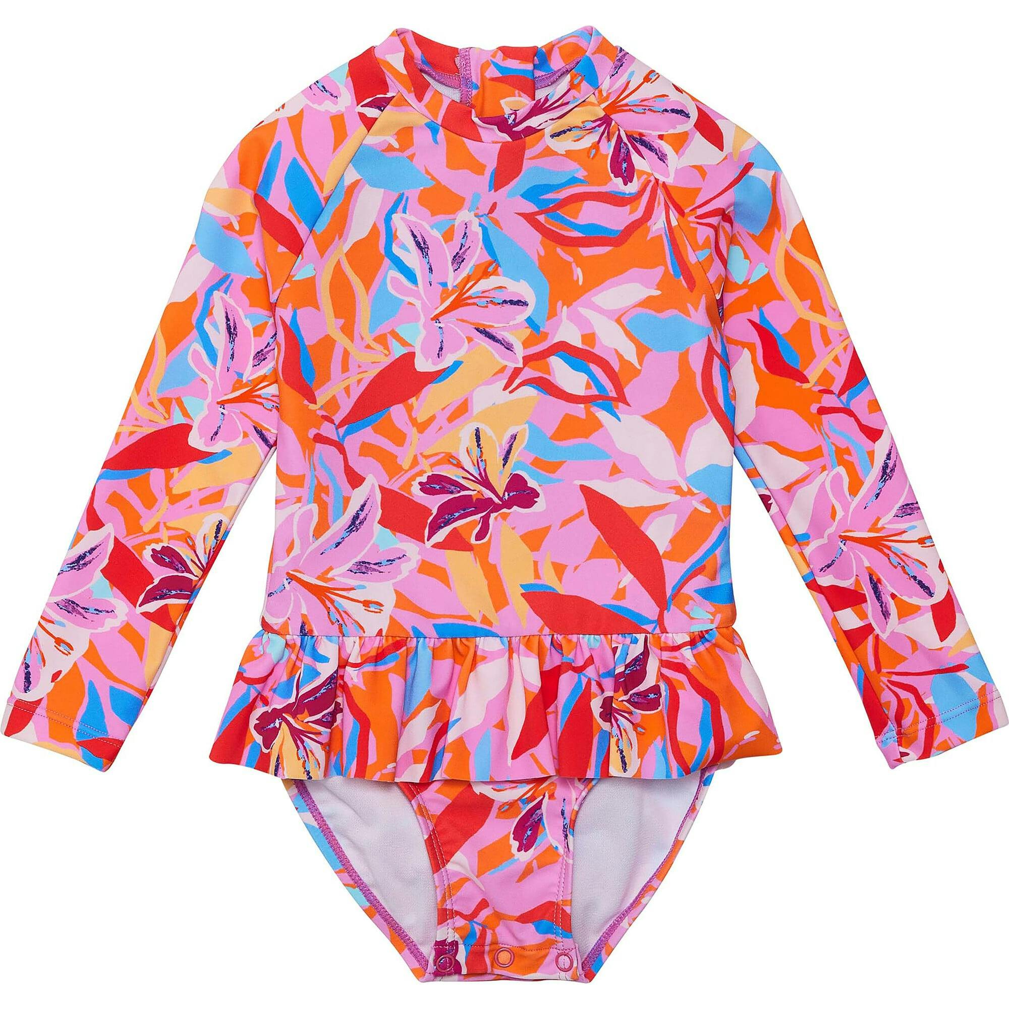 Sustainable High Neck Long Sleeve Waist Skirt Surf Suit