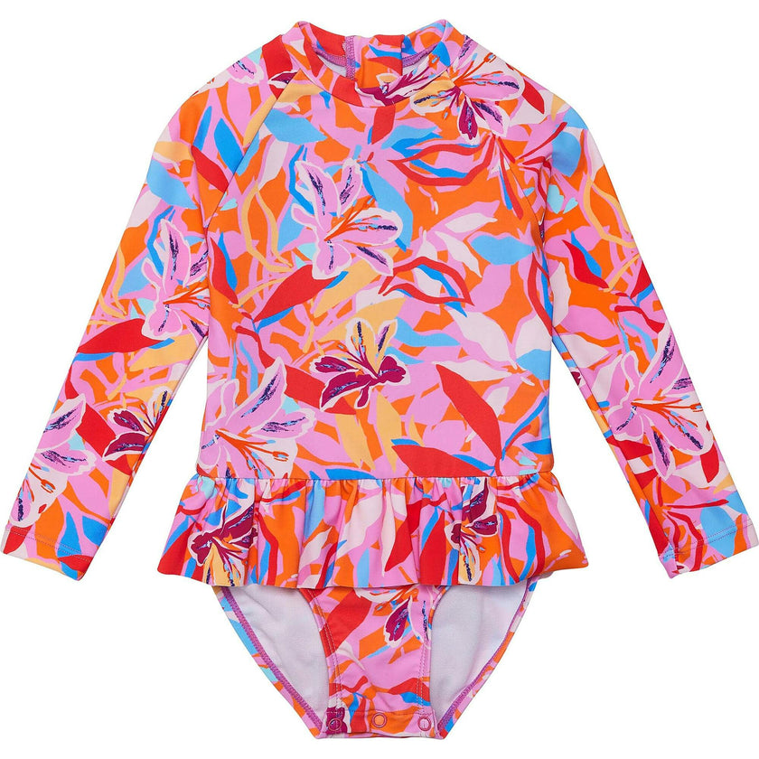 Sustainable High Neck Long Sleeve Waist Skirt Surf Suit