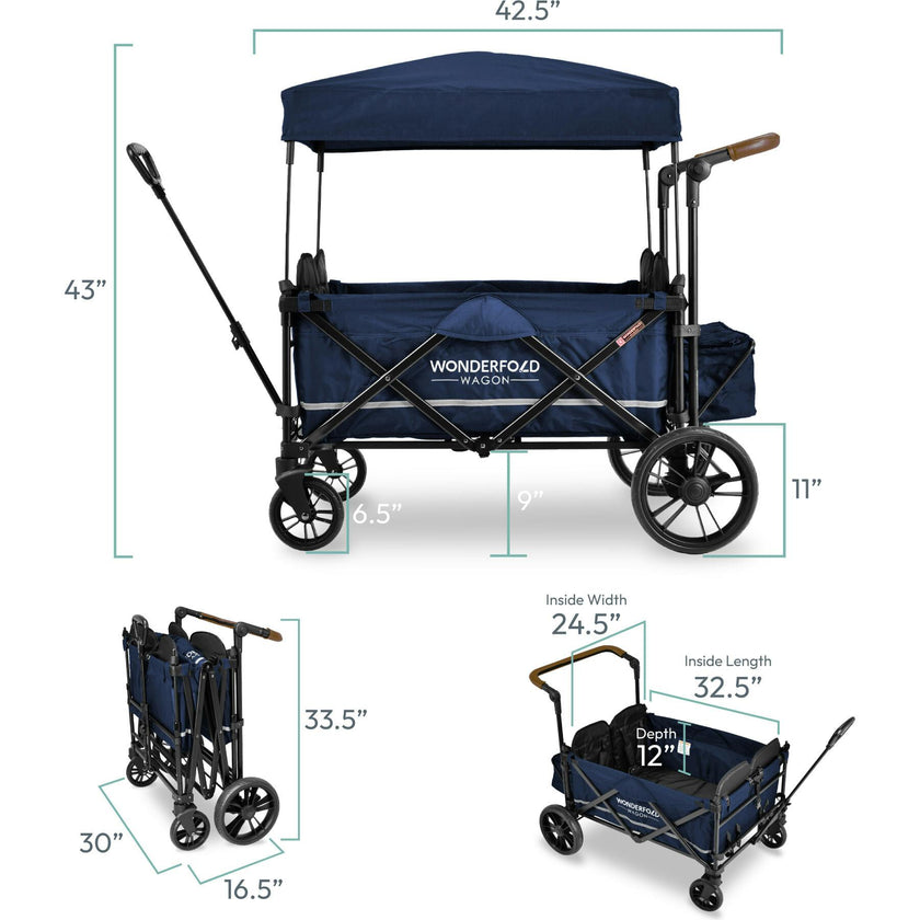 Pull & Push Quad Stroller Wagon 4 Seater