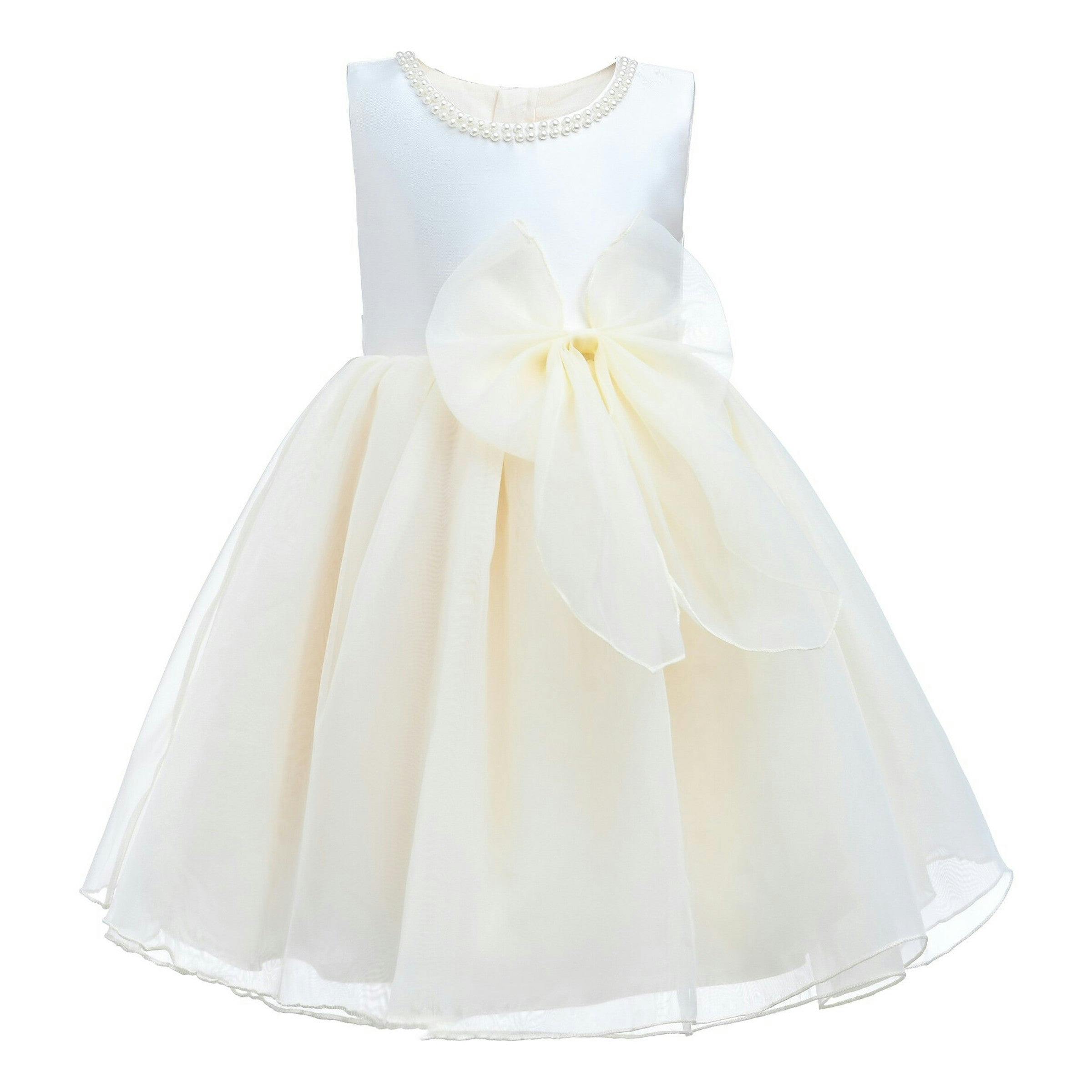 Champagne Felice Tulle Bow Dress