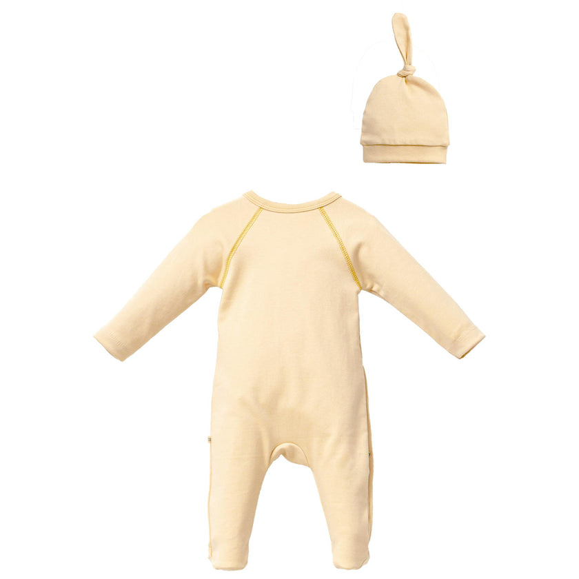 Yellow Animal Graphic Babygrow & Hat