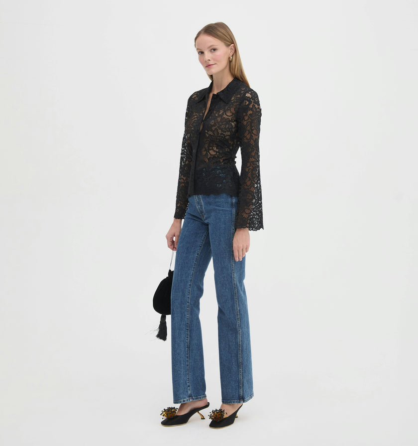 The Jules Top - Black Stretch Lace