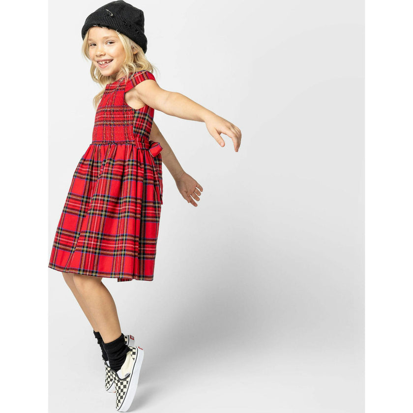Bonnie Smocked Plaid Tartan Girls Party Dress