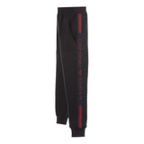 Black Logo Stripe Track Pants