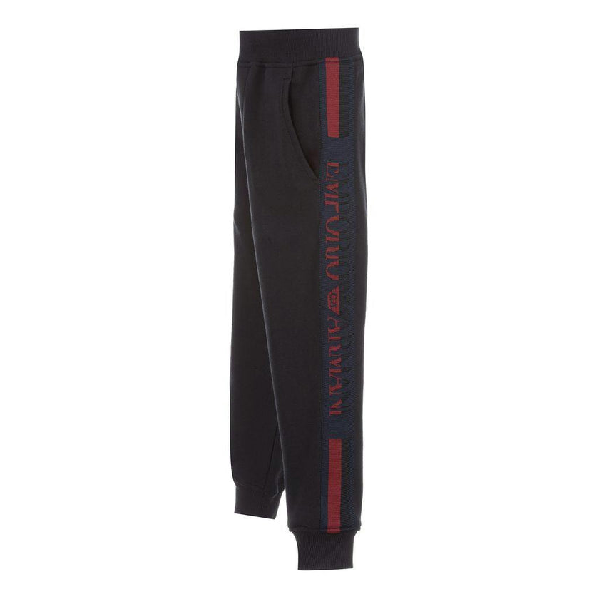Black Logo Stripe Track Pants