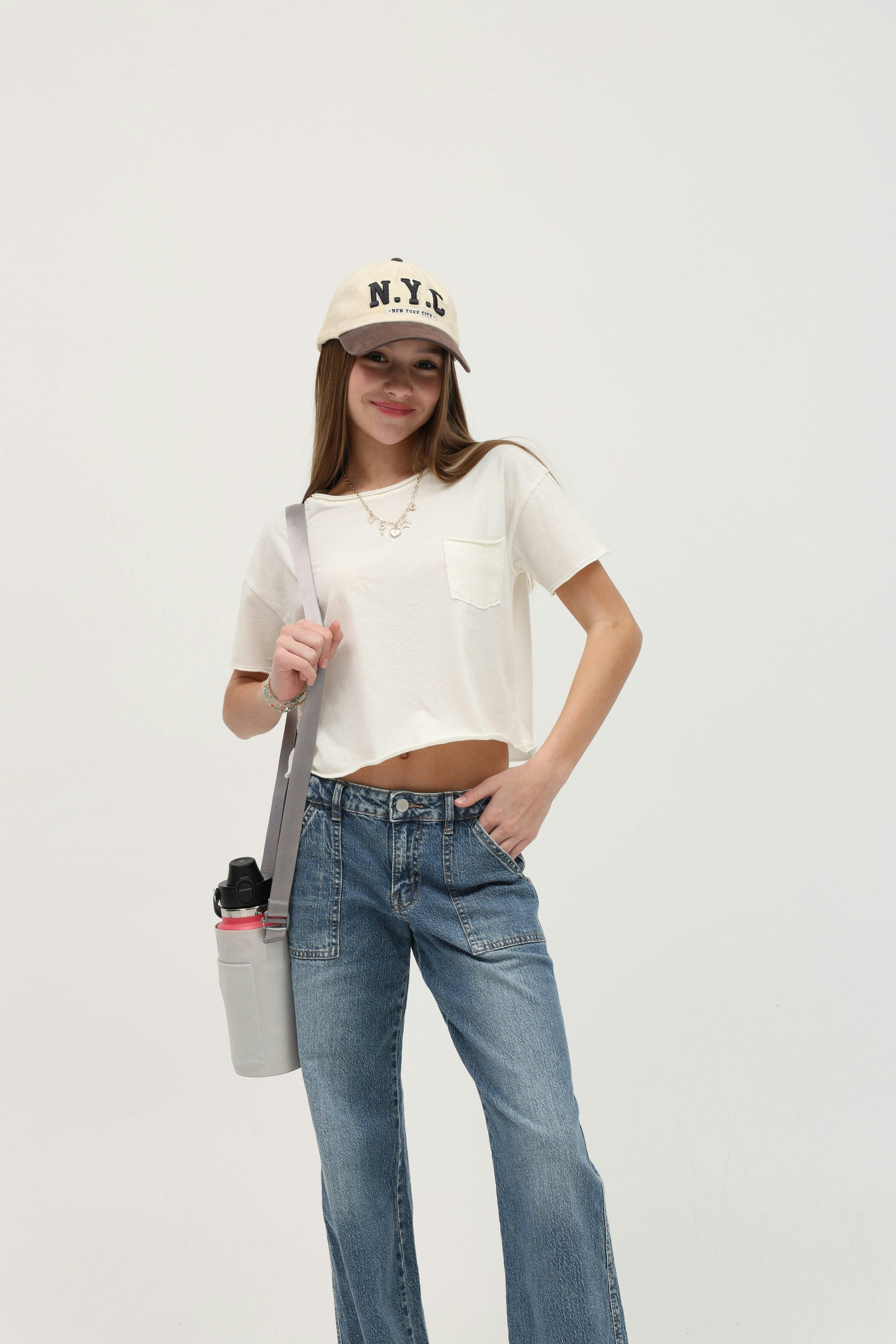 Cotton Jersey Raw Edge Pocket Tee