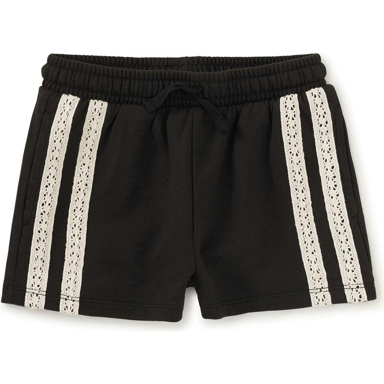 Crochet Sporty Shorts, Black