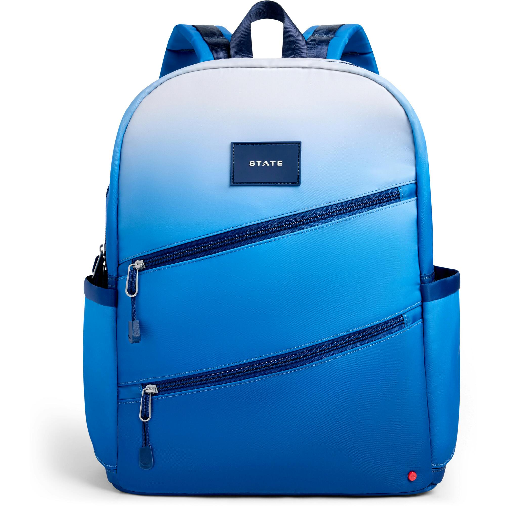 Kane Double Pocket Backpack, Blue Gradient Diagonal Zipper