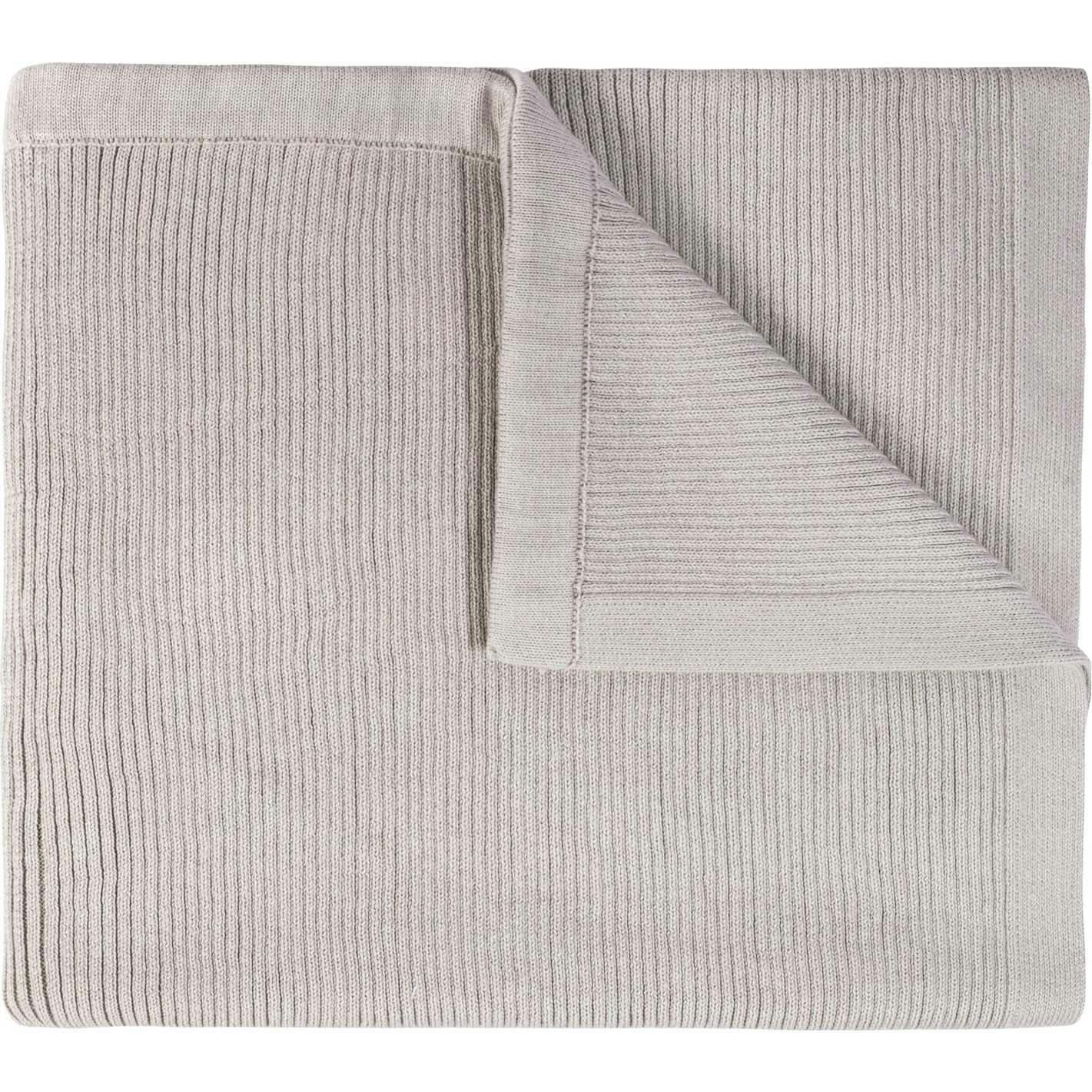 Ribbed Knit Blanket Ecru
