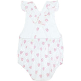 Pink Heart Print Ruffle Bubble