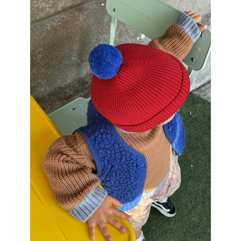 children's merino beanie - cherry pop