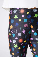Girls Hi-Shine Leggings in Glitter Starburst