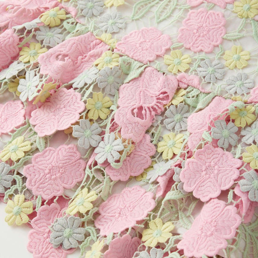 Estella Frill Embroidered Mini Skirt