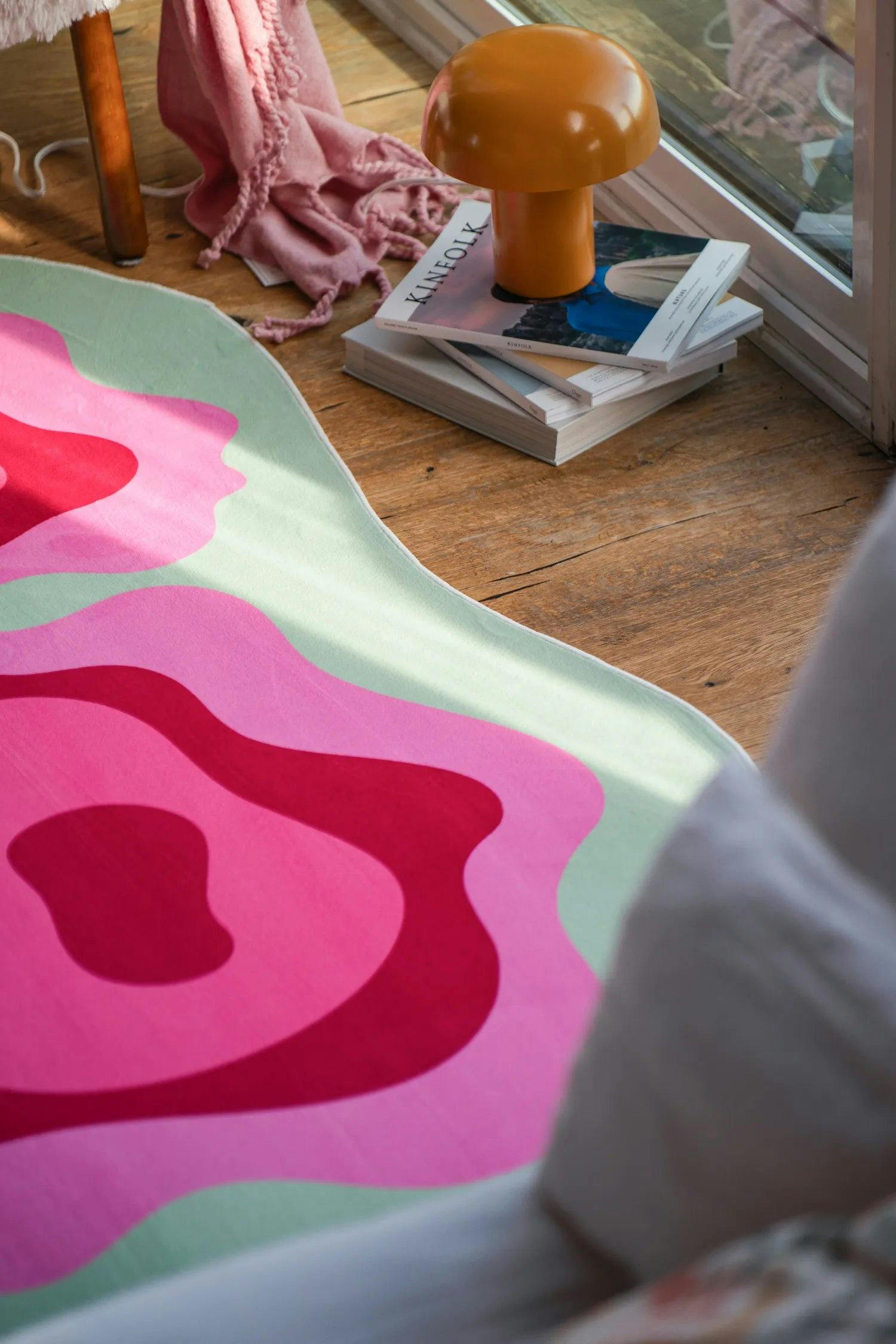 Irregular Rose Garden Floral Rug by Maggie Stephenson