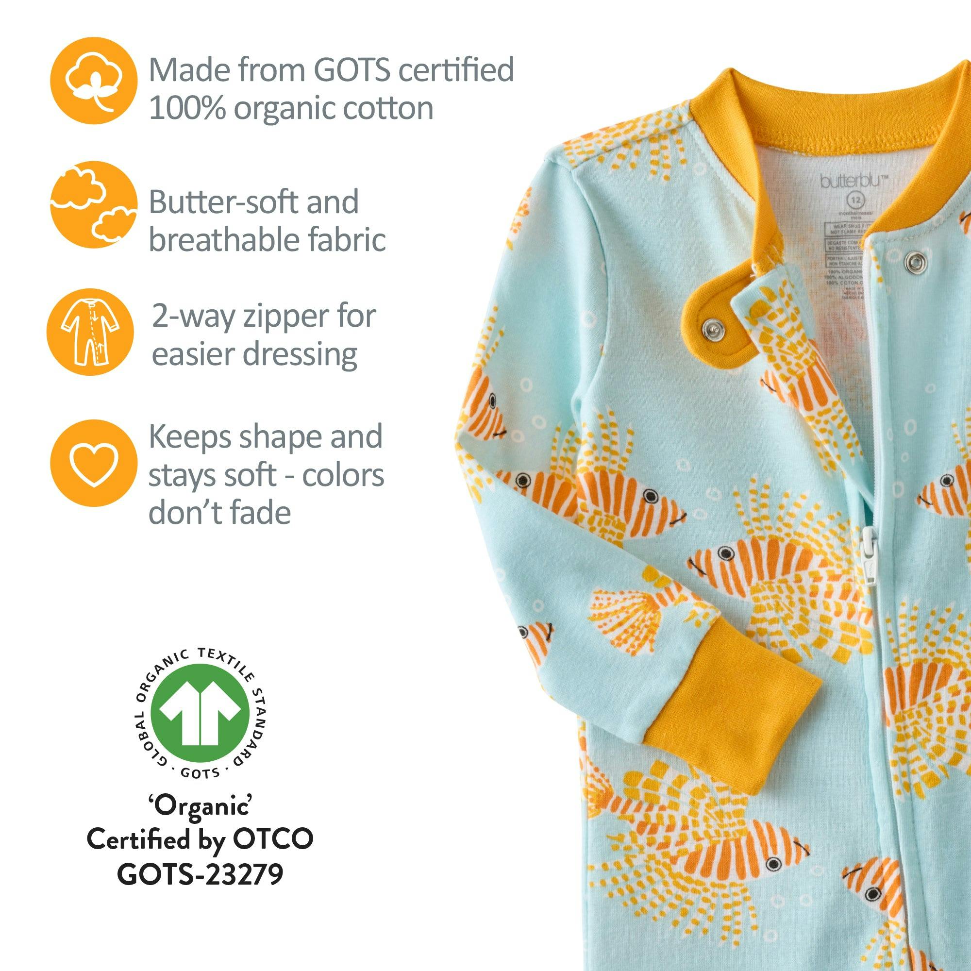 SHAWN Snug-fit Footless Baby Pajamas for Boys & Girls