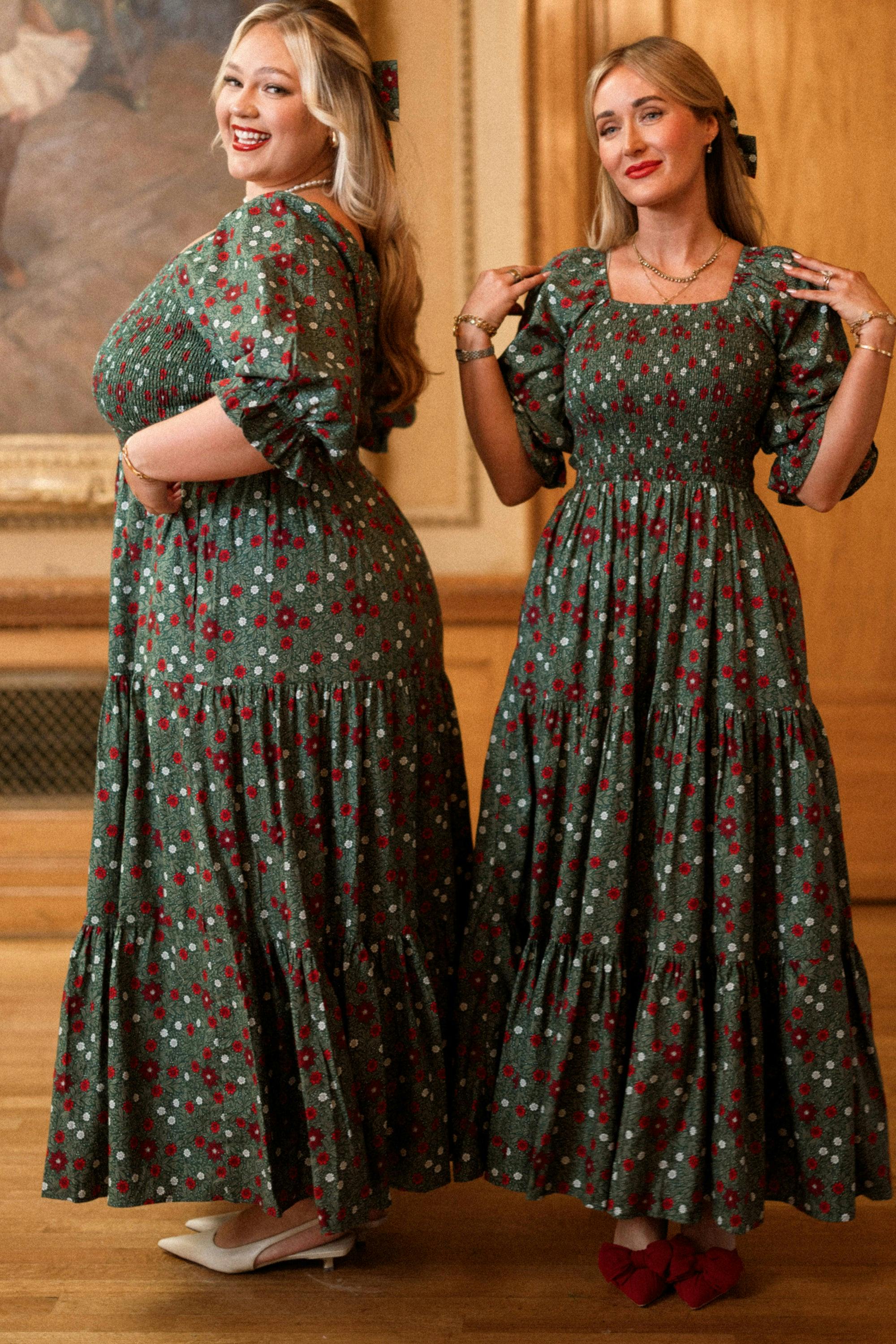 Madeline Maxi Dress in Evergreen Merry Ditsy