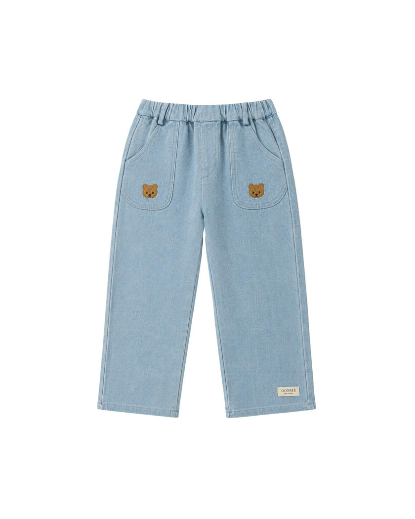 Kassim Denim Trousers | Bear | Ice Blue