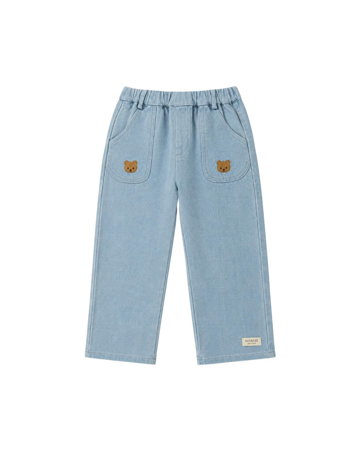 Kassim Denim Trousers | Bear | Ice Blue
