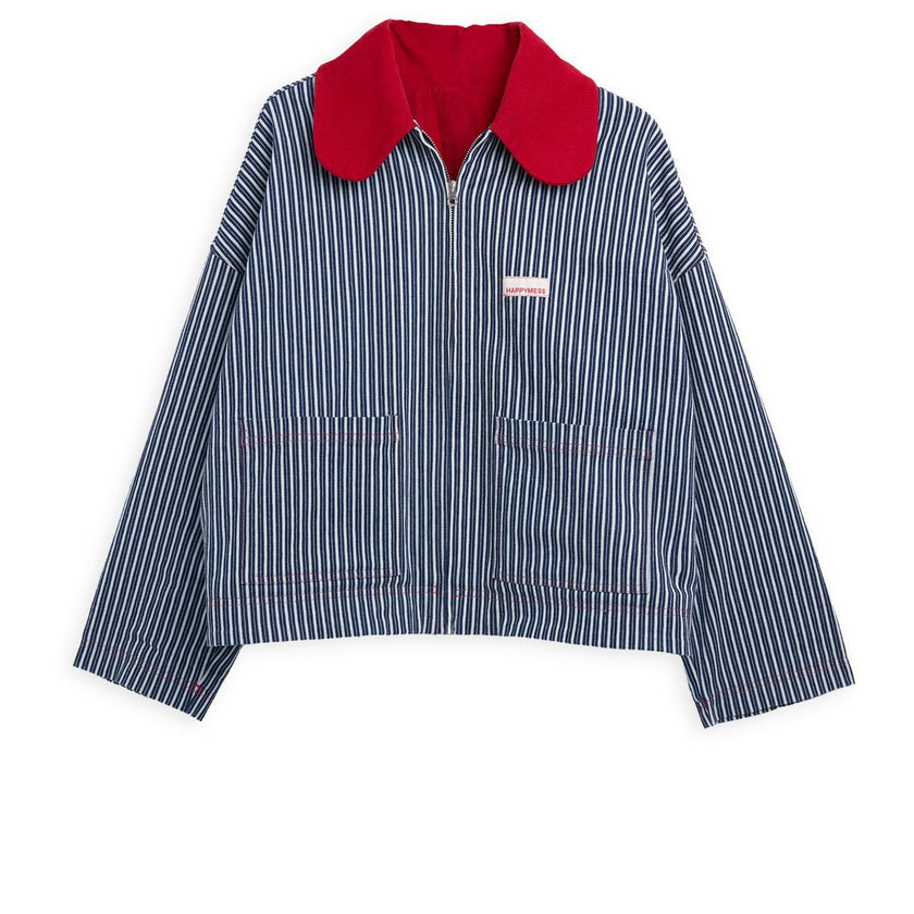 women's denim jacket - wave stripes