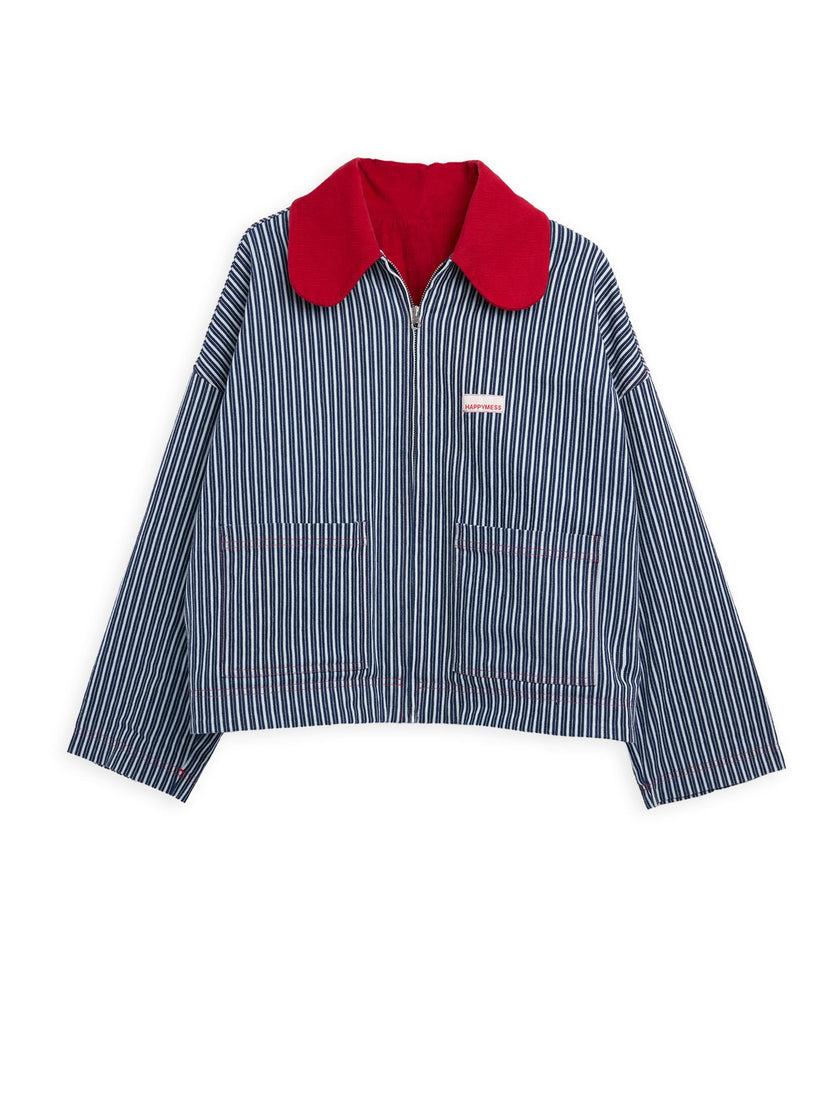 women's denim jacket - wave stripes