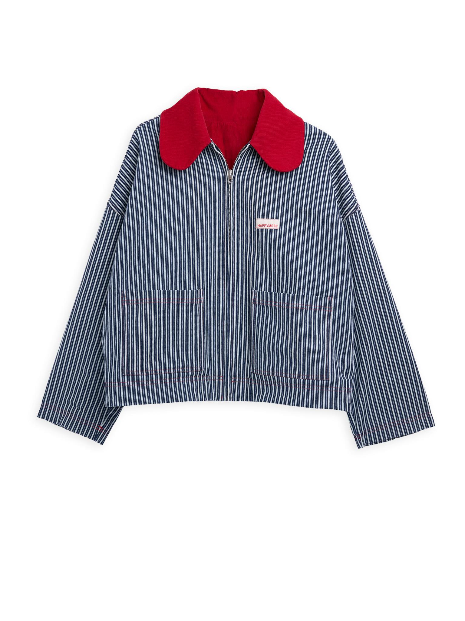women's denim jacket - wave stripes