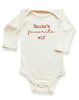 Santa's Favorite Elf Organic Baby Bodysuit Long Sleeve