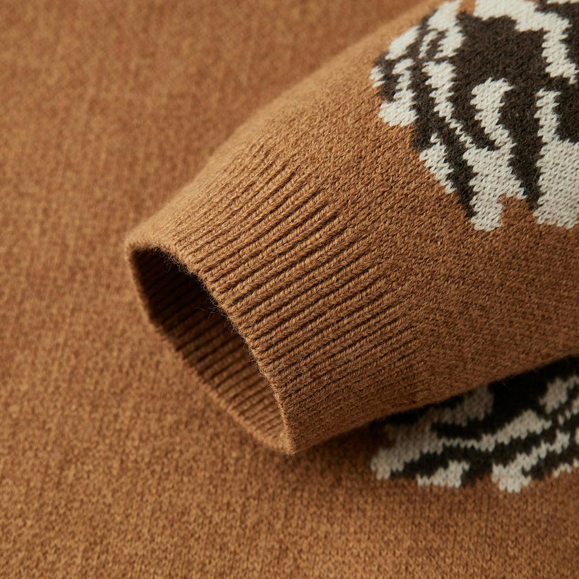Pinecone & Knitted Collar Jumpsuit