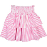 Seersucker Skirt With Ruched Waist