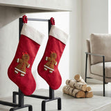 Gingerbread Girl Red Christmas Stocking Hand Felted Wool