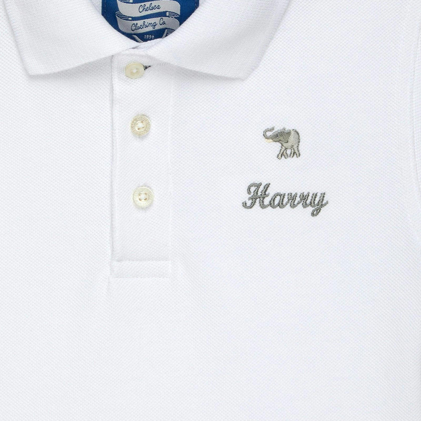 Harry Piqué Polo in White