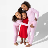 Winterberry Red Bamboo Girls' Long Sleeve Dress