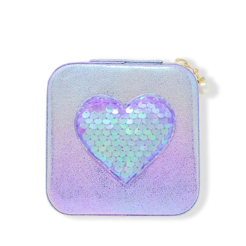 Girl's Sparking Sequin Heart Jewelry Box