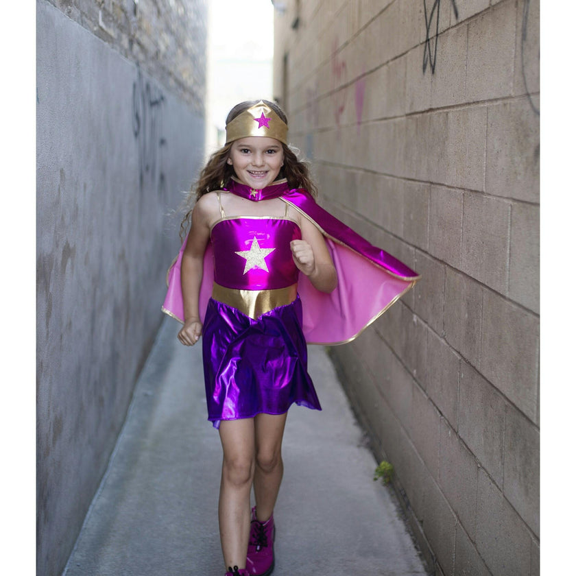 Superhero Star Dress, Cape & Headpiece