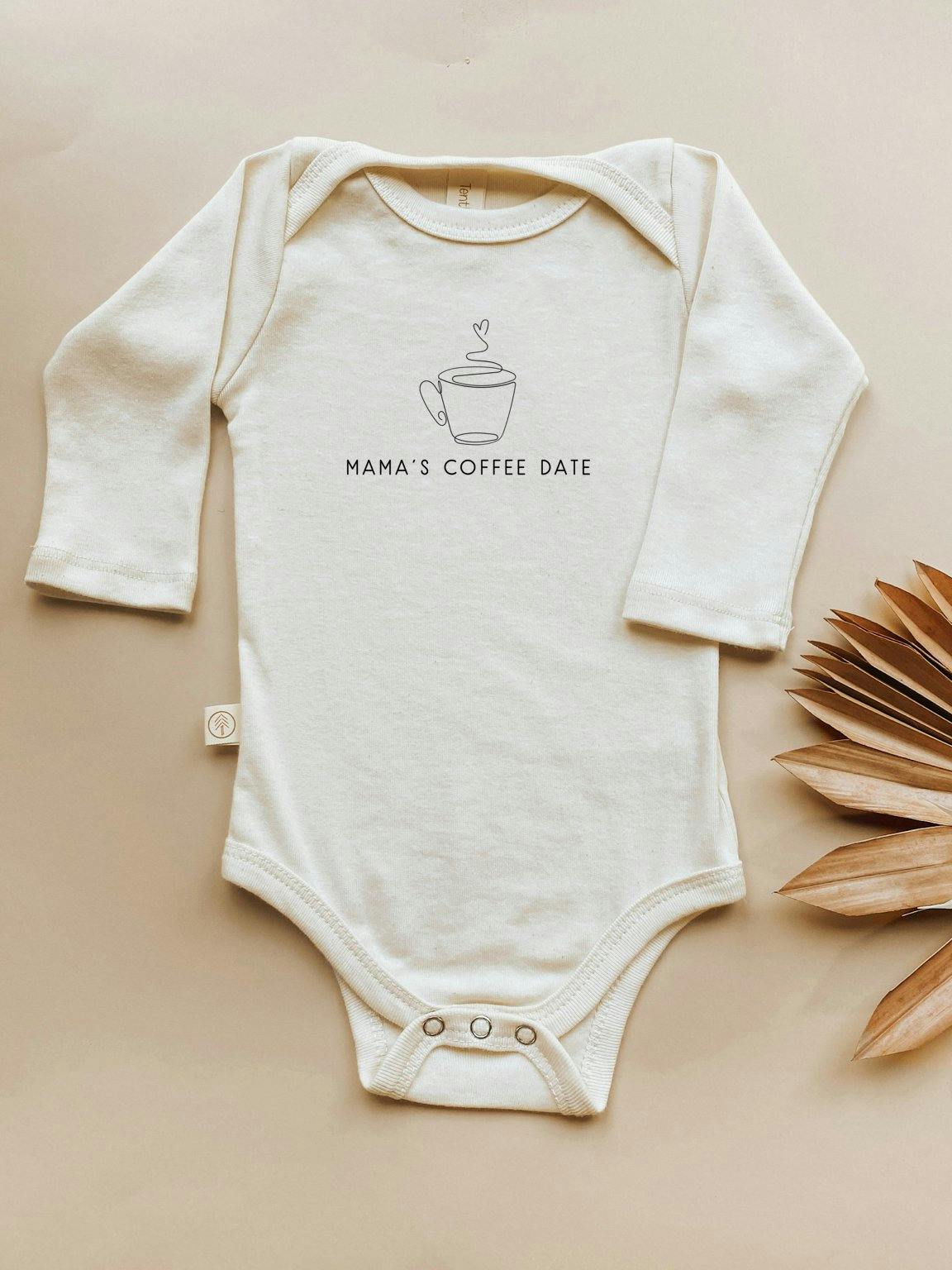 Mama's Coffee Date Organic Bodysuit Long Sleeve