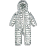 Baby lightweight puffer suit in silver