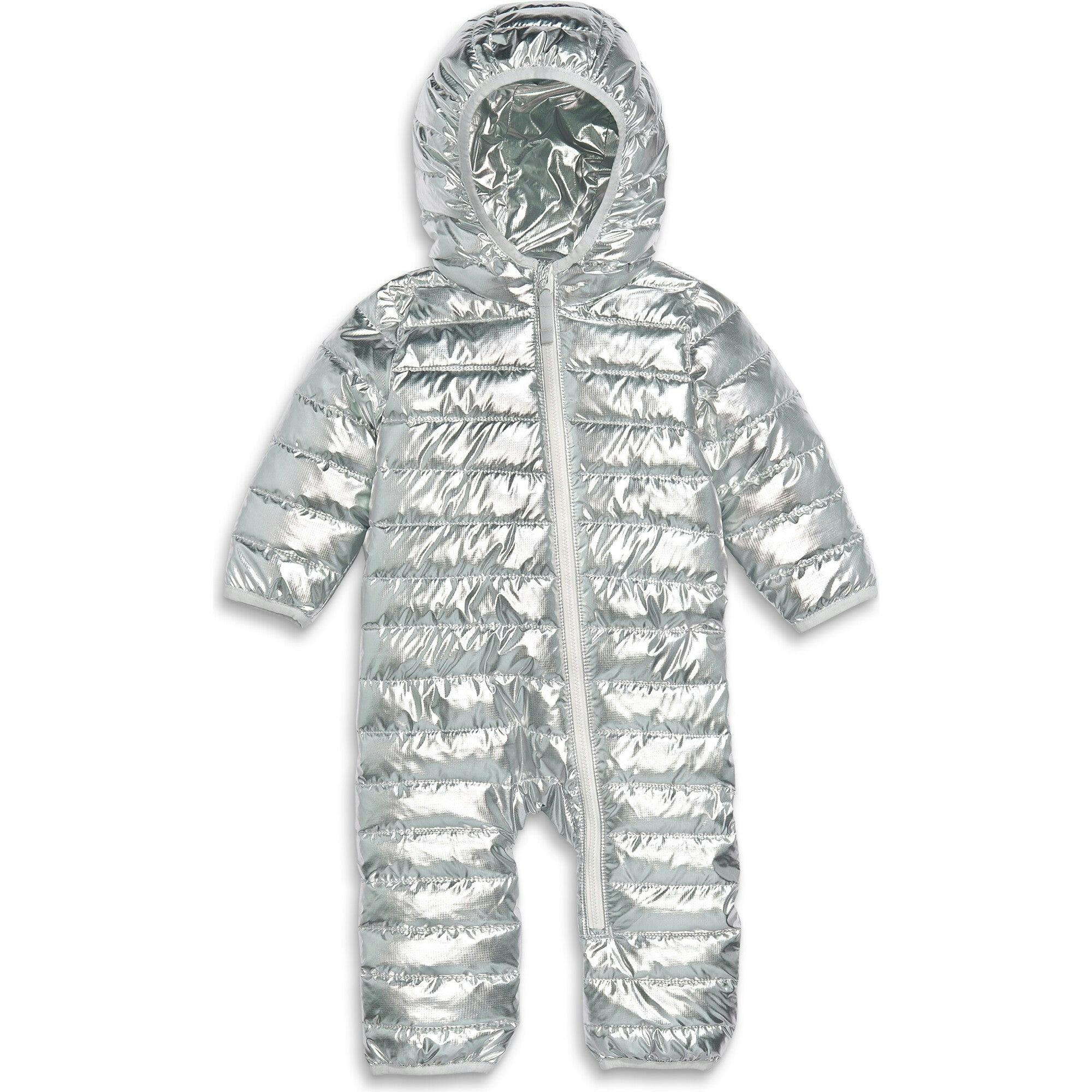Baby lightweight puffer suit in silver