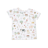 Cute Farm Animals Pink - Short Sleeve Loungewear Set