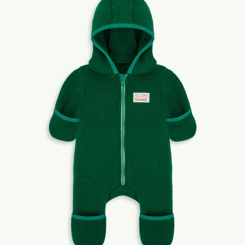 children's merino wool overall - forest green