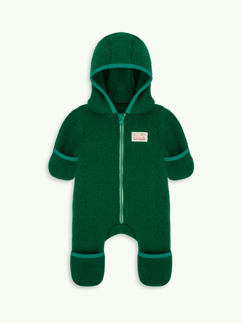 children's merino wool overall - forest green