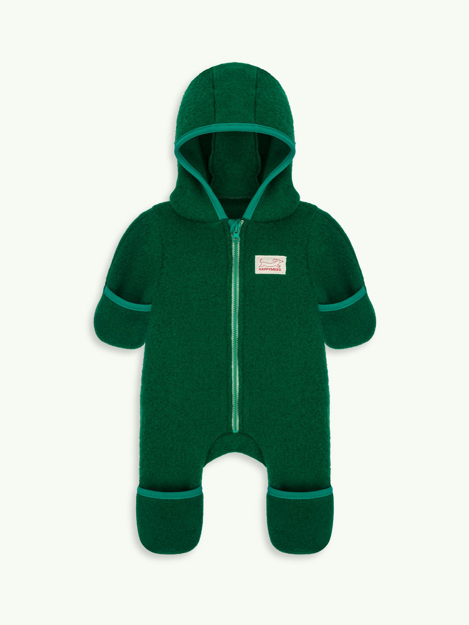 children's merino wool overall - forest green
