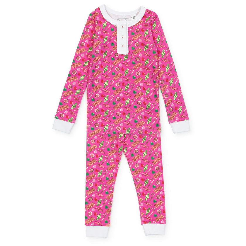 Alden Girls' Pima Cotton Pajama Pant Set - Christmas Candy Pink
