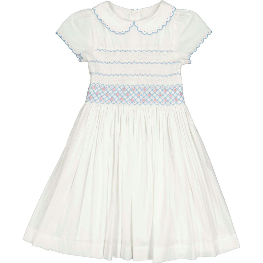 Myrtille Pink Floral Short Sleeve Bishop Dress
