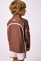 brown retro half-zip