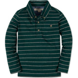 Organic Long Sleeve Jersey Knit Polo Shirt, Green