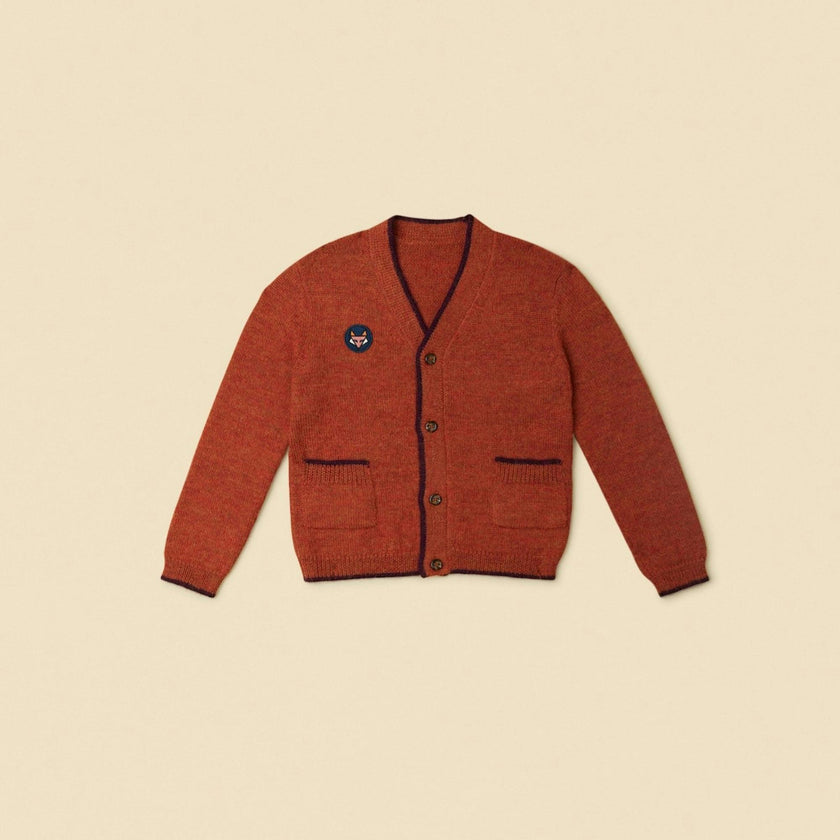 Alpaca Wild Fox Cardigan in Burnt Orange