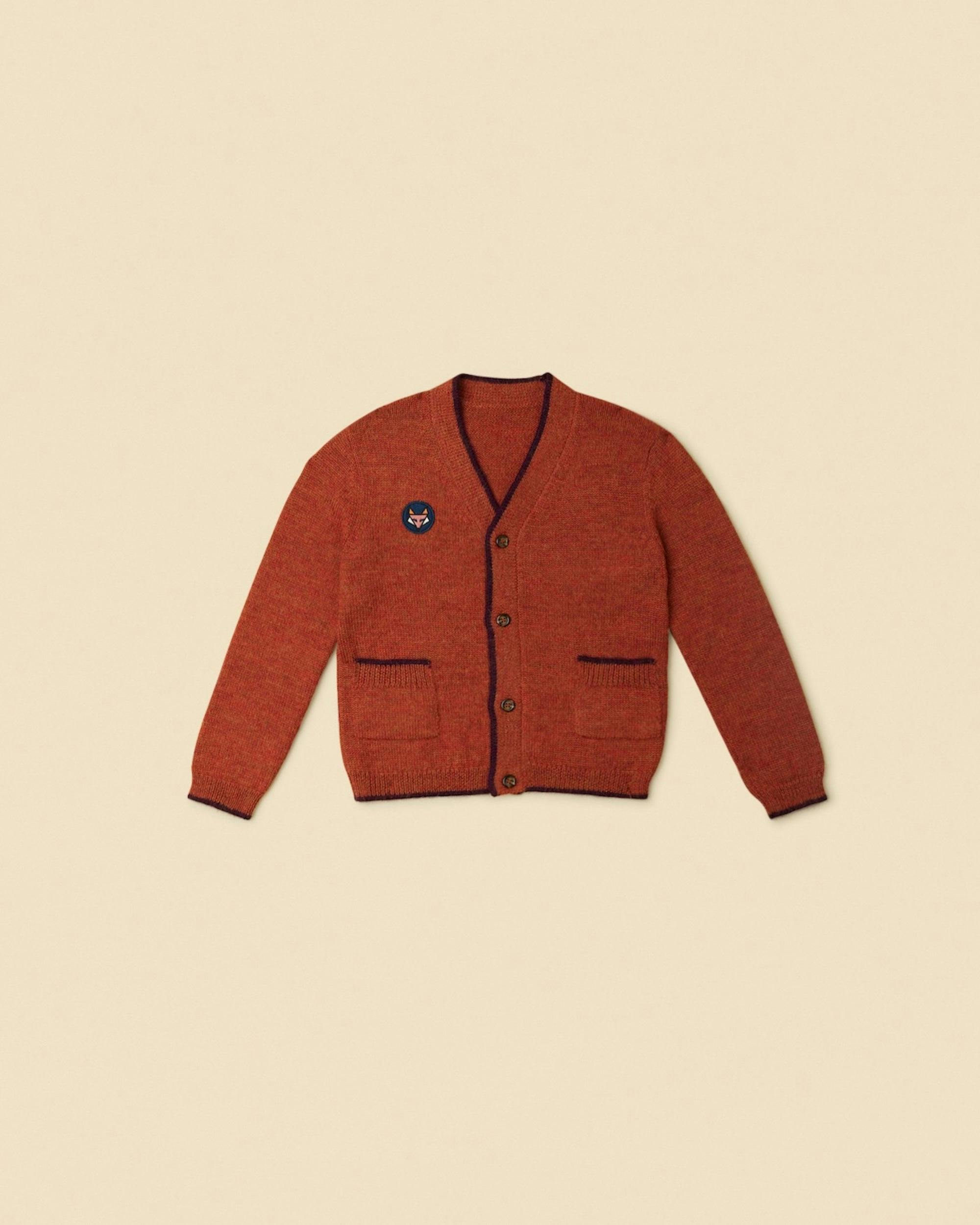 Alpaca Wild Fox Cardigan in Burnt Orange